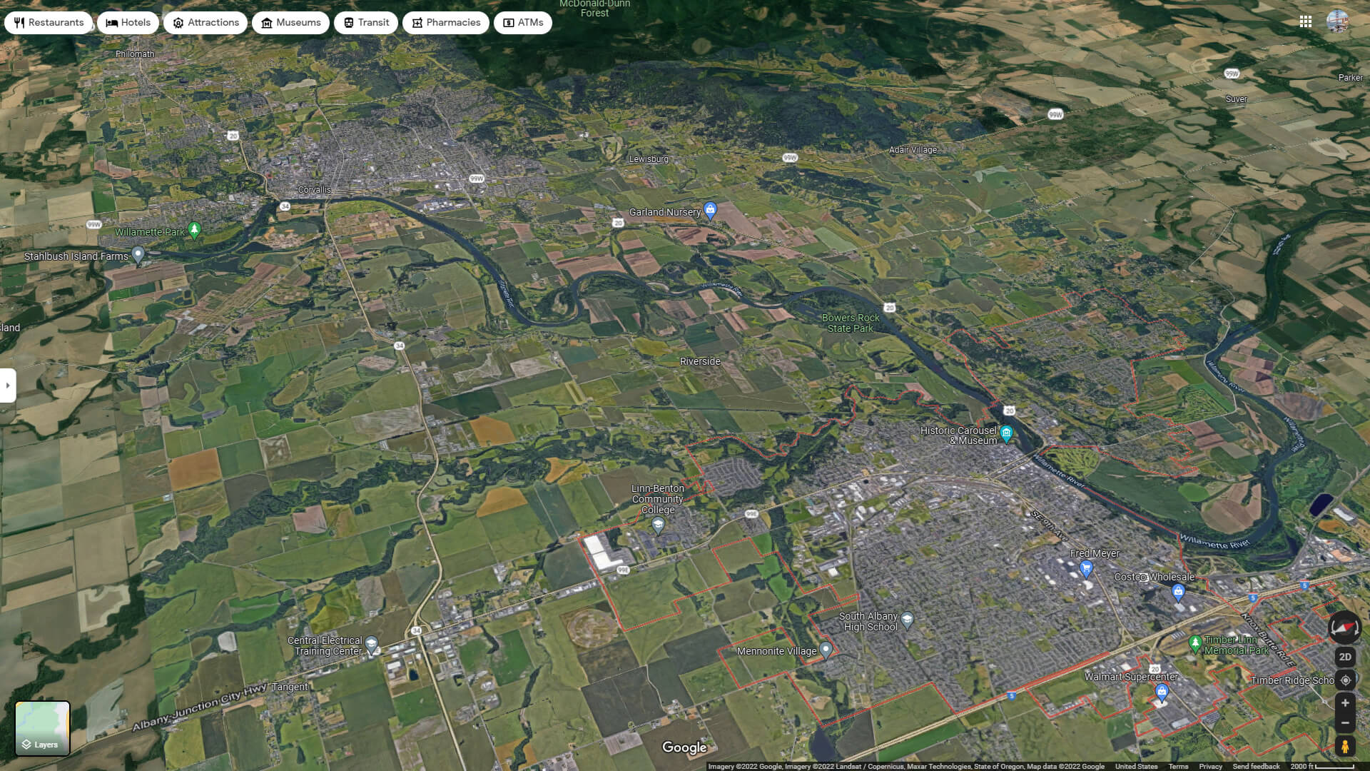 Albany Aerial Map Oregon